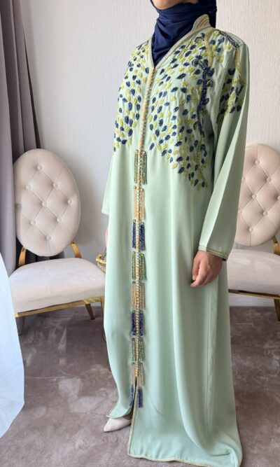Caftan perlé - Vert clair