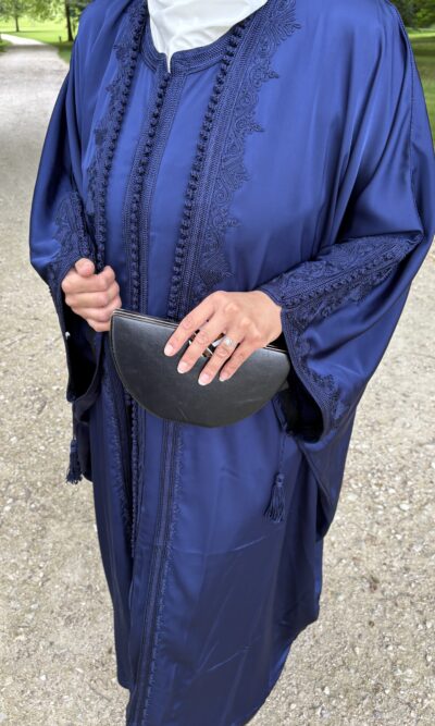 Caftan papillon bleu nuit